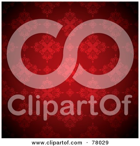 Royalty-Free (RF) Clipart Illustration of a Red Floral Gothic Pattern Background by michaeltravers