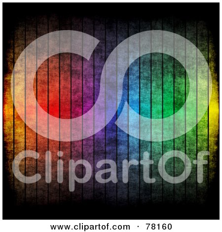 Royalty-Free (RF) Clipart Illustration of a Grungy Vertical Rainbow Stripe Background by Arena Creative