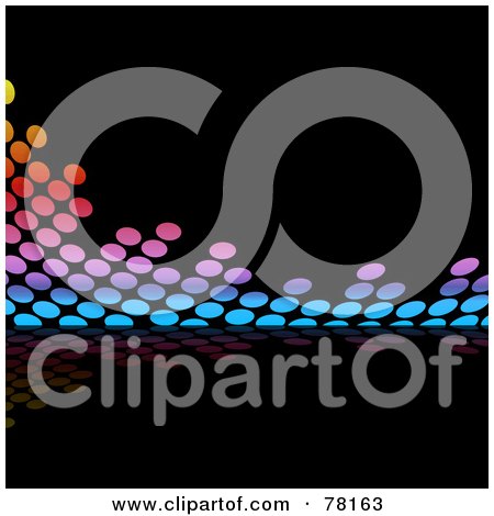 Royalty-Free (RF) Clipart Illustration of a Wave Form Of Colorful Dots On Black by Arena Creative
