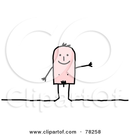 Royalty-Free (RF) Clipart Illustration of a Nude Stick People Man by NL shop