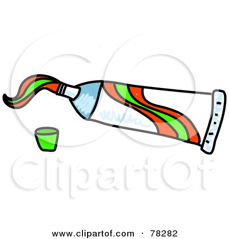 Royalty-Free (RF) Clipart Illustration of a Tube Of Colorful Toothpaste by Prawny