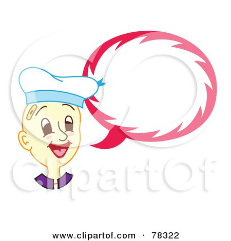 Royalty-Free (RF) Clipart Illustration of a Sailor Boy With A Red Word Balloon by Cherie Reve