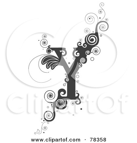 Royalty-Free (RF) Clipart Illustration of a Vine Alphabet Letter Y by BNP Design Studio