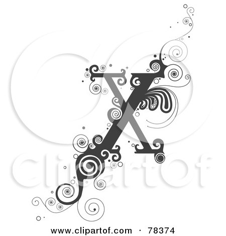 Royalty-Free (RF) Clipart Illustration of a Vine Alphabet Letter X by BNP Design Studio