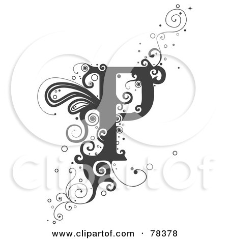 Royalty-Free (RF) Clipart Illustration of a Vine Alphabet Letter P by BNP Design Studio