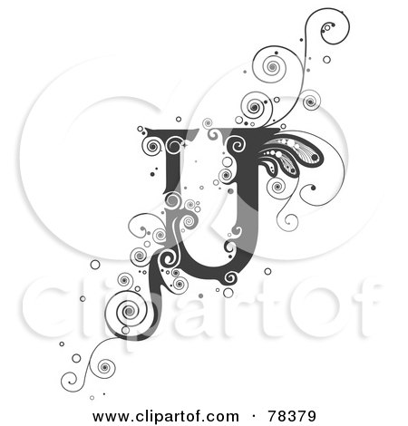 Royalty-Free (RF) Clipart Illustration of a Vine Alphabet Letter U by BNP Design Studio