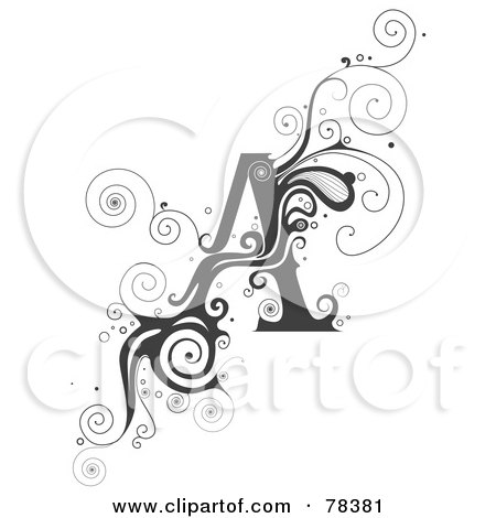 Royalty-Free (RF) Clipart Illustration of a Vine Alphabet Letter A by BNP Design Studio
