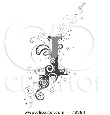 Royalty-Free (RF) Clipart Illustration of a Vine Alphabet Letter I by BNP Design Studio