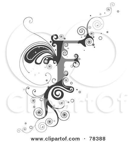 Royalty-Free (RF) Clipart Illustration of a Vine Alphabet Letter F by BNP Design Studio
