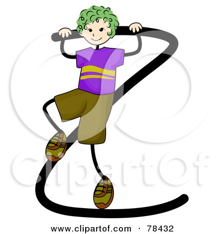 Royalty-Free (RF) Clipart Illustration of a Stick Kid Alphabet Letter Z With A Boy by BNP Design Studio