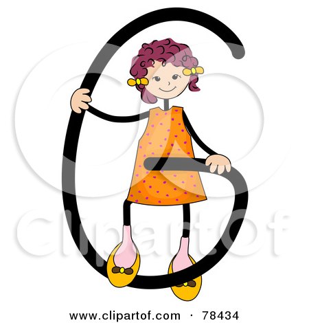 Royalty-Free (RF) Clipart Illustration of a Stick Kid Alphabet Letter G With A Girl by BNP Design Studio
