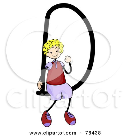 Royalty-Free (RF) Clipart Illustration of a Stick Kid Alphabet Letter D With A Boy by BNP Design Studio