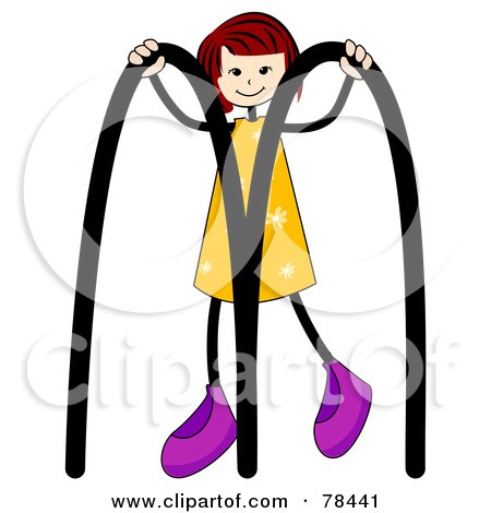 Royalty-Free (RF) Clipart Illustration of a Stick Kid Alphabet Letter M With A Girl by BNP Design Studio
