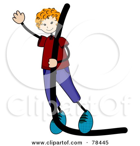 Royalty-Free (RF) Clipart Illustration of a Stick Kid Alphabet Letter L With A Boy by BNP Design Studio