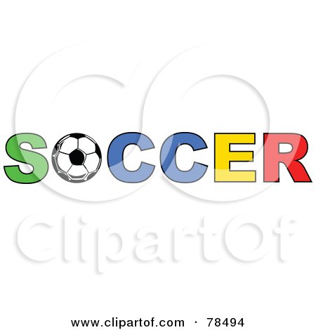 Royalty-Free (RF) Clipart Illustration of The Word Soccer With A Ball As The O by Prawny