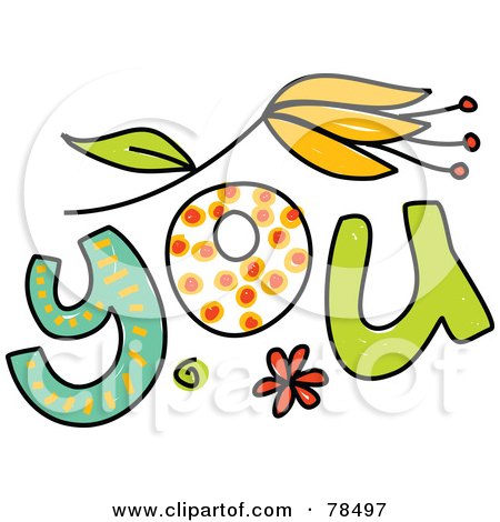 Royalty-Free (RF) Clipart Illustration of a Colorful You Word by Prawny