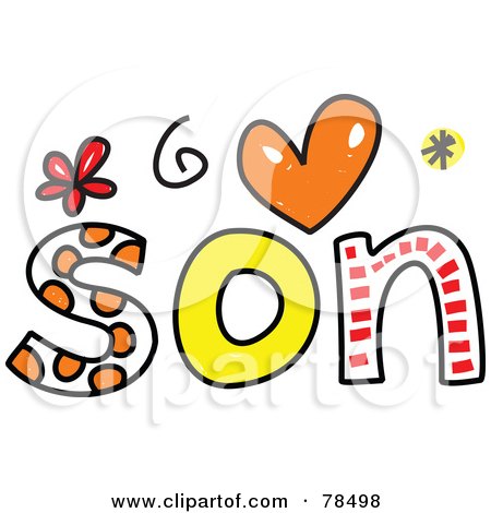 Royalty-Free (RF) Clipart Illustration of a Colorful Son Word by Prawny