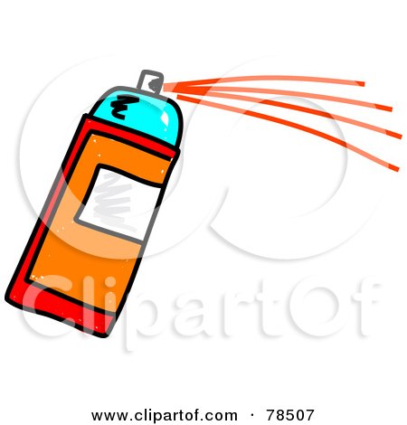 Royalty-Free (RF) Clipart Illustration of an Orange Spray Can by Prawny