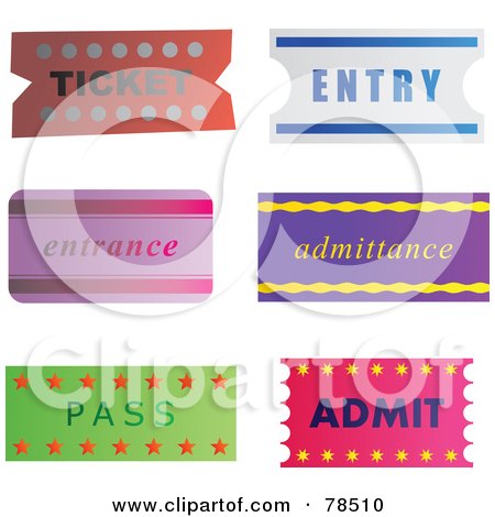 Royalty-Free (RF) Clipart Illustration of a Digital Collage Of Entry Tickets by Prawny