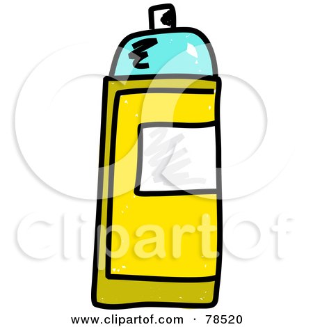 Royalty-Free (RF) Clipart Illustration of a Yellow Spray Can by Prawny