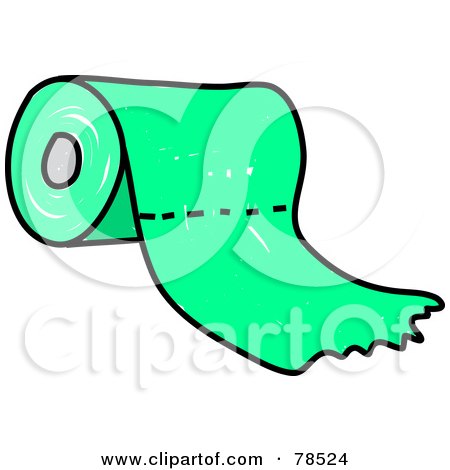 Royalty-Free (RF) Clipart Illustration of a Green Roll of Toilet Paper by Prawny