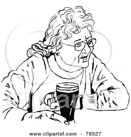 Royalty-Free (RF) Clipart Illustration of a Black And White Woman With Beer by Prawny