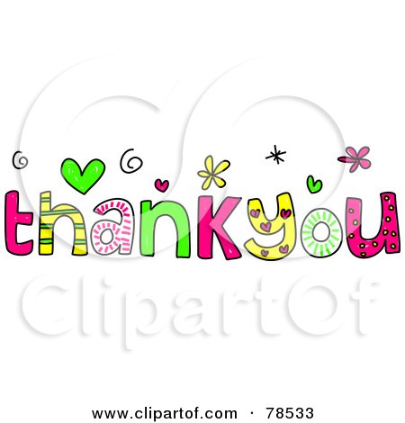 Royalty-Free (RF) Clipart Illustration of Colorful Thank You Words by Prawny