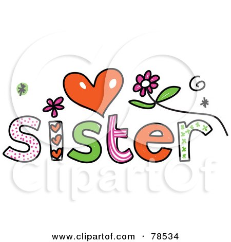 Royalty-Free (RF) Clipart Illustration of a Colorful Sister Word by Prawny