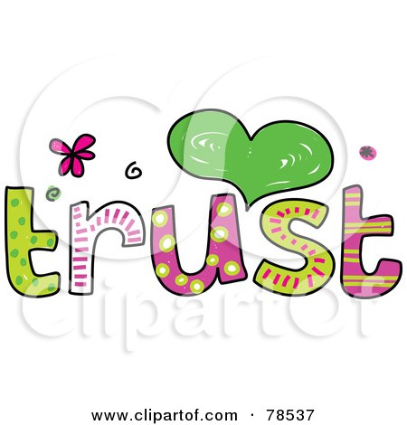 Royalty-Free (RF) Clipart Illustration of a Colorful Trust Word by Prawny