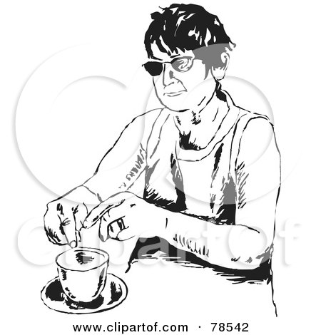 Royalty-Free (RF) Clipart Illustration of a Black And White Woman Steeping Her Tea by Prawny