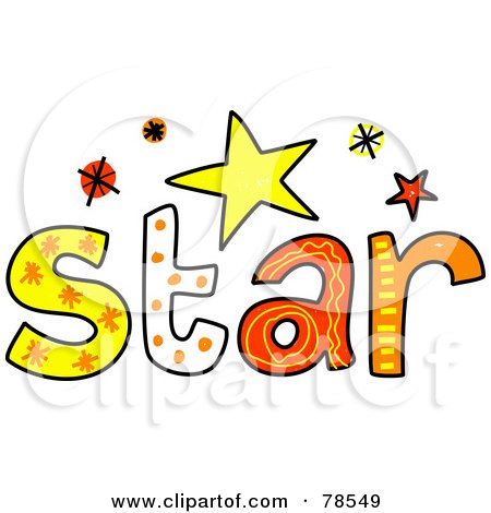 Royalty-Free (RF) Clipart Illustration of a Colorful Star Word by Prawny