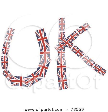 Royalty-Free (RF) Clipart Illustration of Uk Formed With Union Jacks by Prawny