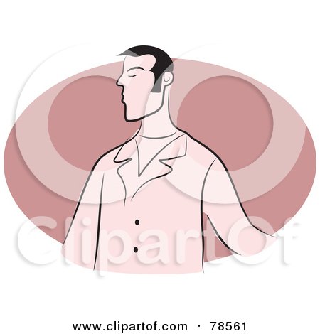 Royalty-Free (RF) Clipart Illustration of a Snobby Man Over A Pink Oval by Prawny