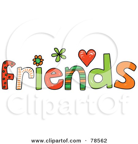Royalty-Free (RF) Clipart Illustration of a Colorful Friends Word by Prawny