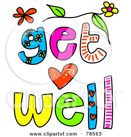 Royalty-Free (RF) Clipart Illustration of Colorful Get Well Words by Prawny