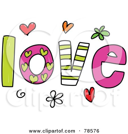 Royalty-Free (RF) Clipart Illustration of a Colorful Love Word by Prawny
