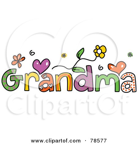 Royalty-Free (RF) Clipart Illustration of a Colorful Grandma Word by Prawny