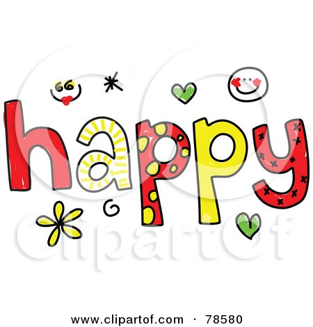 Royalty-Free (RF) Clipart Illustration of a Colorful Happy Word by Prawny