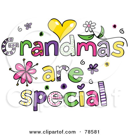 Royalty-Free (RF) Clipart Illustration of Colorful Grandmas Are Special Words by Prawny