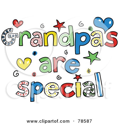 Royalty-Free (RF) Clipart Illustration of Colorful Grandpas Are Special Words by Prawny
