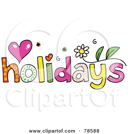 Royalty-Free (RF) Clipart Illustration of a Colorful Holidays Word by Prawny