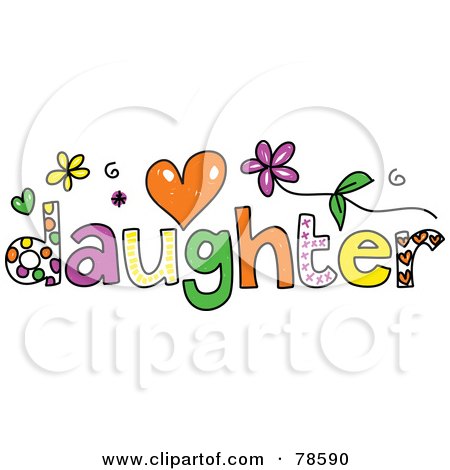 Royalty-Free (RF) Clipart Illustration of a Colorful Daughter Word by Prawny