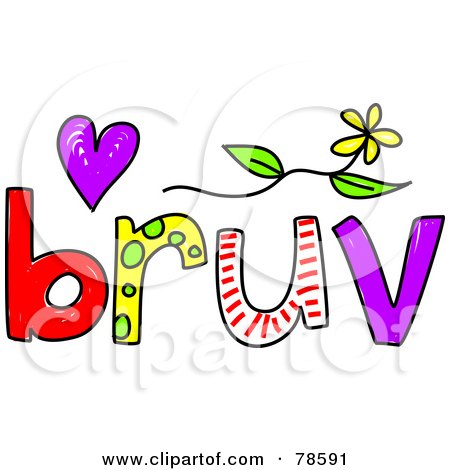Royalty-Free (RF) Clipart Illustration of a Colorful Bruv Word by Prawny