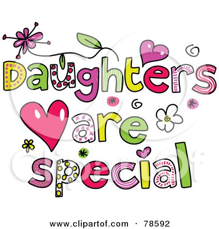 Royalty-Free (RF) Clipart Illustration of Colorful Daughters Are Special Words by Prawny