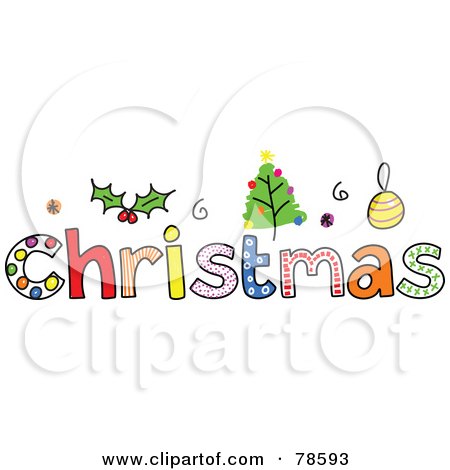 Royalty-Free (RF) Clipart Illustration of a Colorful Christmas Word by Prawny