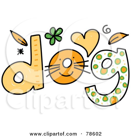 Royalty-Free (RF) Clipart Illustration of The Word Dog Formed With A Dog Face by Prawny