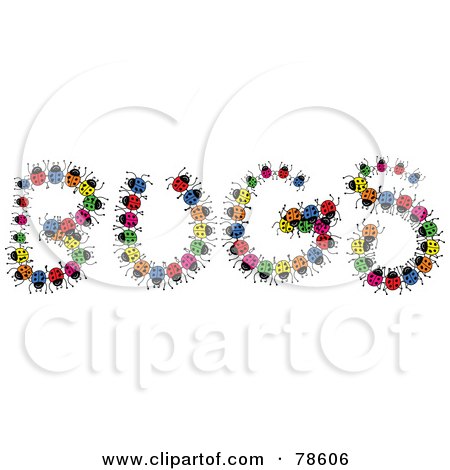 Royalty-Free (RF) Clipart Illustration of The Word Bugs Made Of Colorful Ladybugs by Prawny