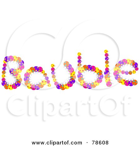 Royalty-Free (RF) Clipart Illustration of Colorful Christmas Ornaments Forming The Word Bauble by Prawny