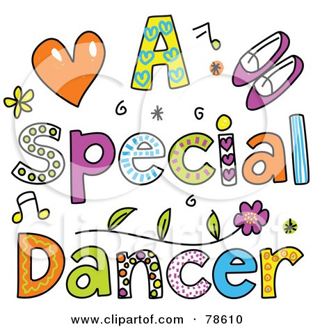 Royalty-Free (RF) Clipart Illustration of Colorful Letters Spelling A Special Dancer by Prawny