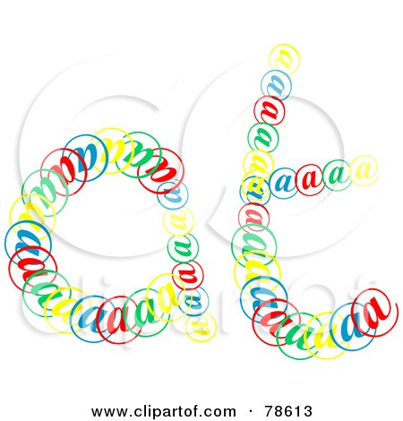 Royalty-Free (RF) Clipart Illustration of Colorful Arobase Symbols Forming At by Prawny